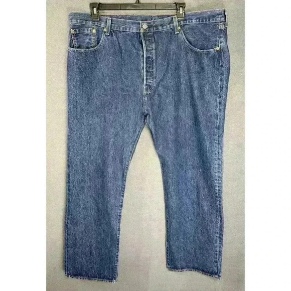 Levis 501 xx Jeans Mens 44x32 Blue Original Fit Button Fly Straight Denim - Picture 2 of 10